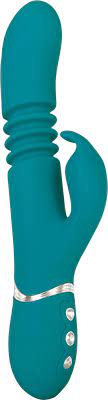 EVES RECHARGEABLE THRUSTING RABBIT GREEN